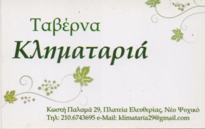 ΚΛΗΜΑΤΑΡΙΑ - ΤΑΒΕΡΝΑ ΝΕΟ ΨΥΧΙΚΟ - ΕΣΤΙΑΤΟΡΙΟ ΝΕΟ ΨΥΧΙΚΟ